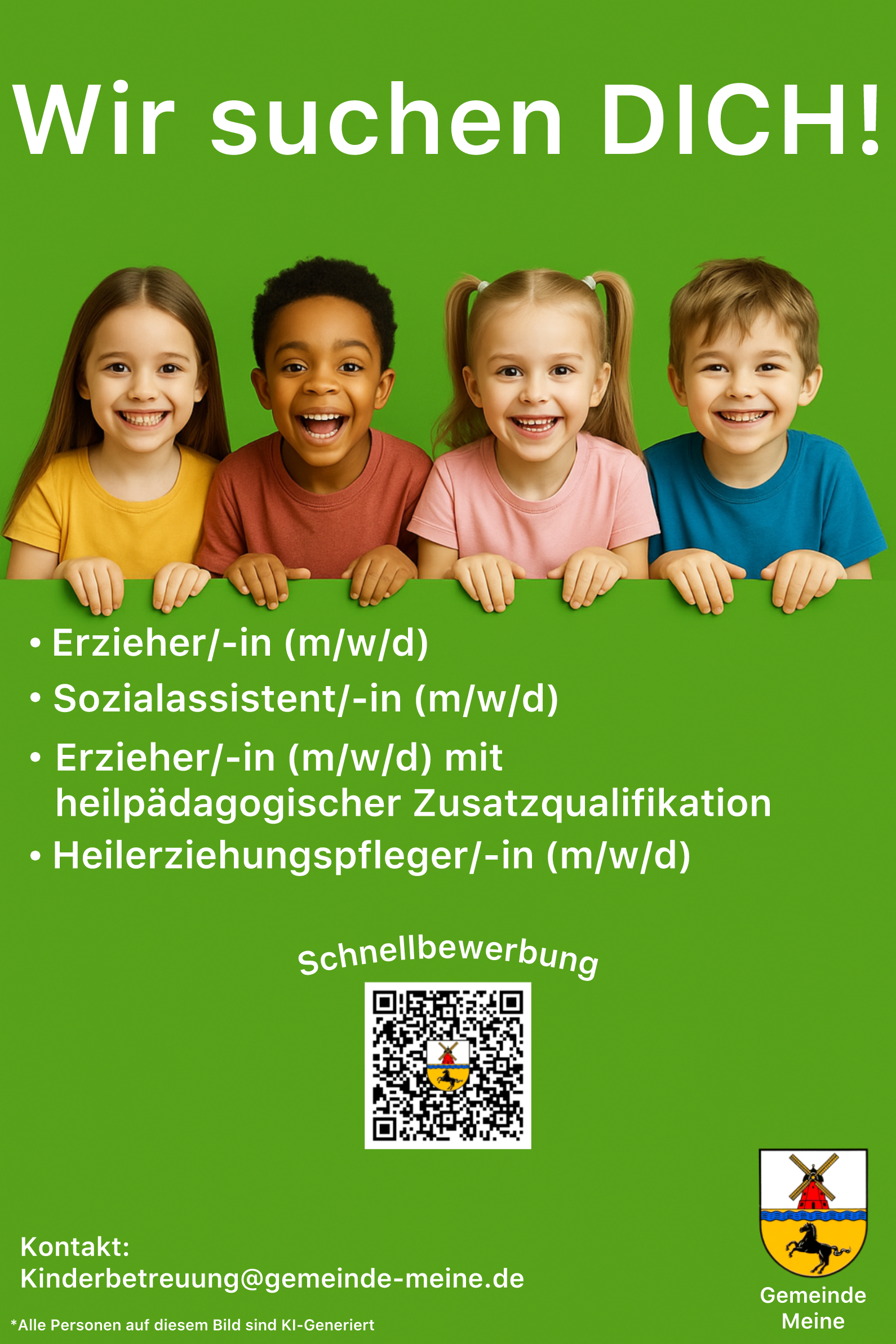 Wir suchen Dich - Stellenangebote in den KiTa-Teams der Gemeinde Meine